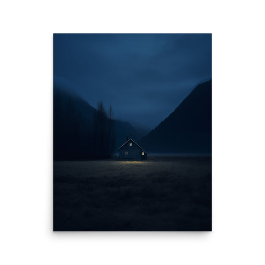 True | Number - Moody House at Night Poster